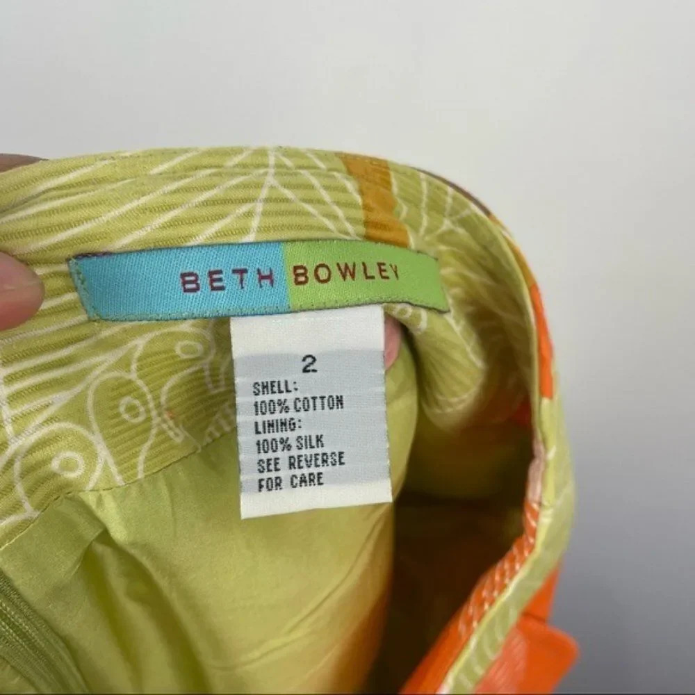 Beth Bowley Retro Print Mini Pencil Skirt Women's Size 2 - Picture 7 of 8
